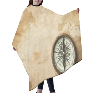 Personality  Vintage Compass On Old Map With Copy Space Hair Cutting Cape