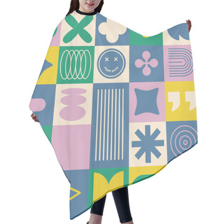 Personality  A Colorful Vector Illustration Of Abstract Geometric Shapes, Seamlessly Patterned, With A Playful And Modern Style Hair Cutting Cape