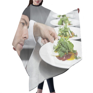 Personality  Male Chef Preparing Salad Hair Cutting Cape