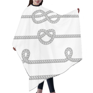 Personality  Set Of Ropes With Knots. Hair Cutting Cape