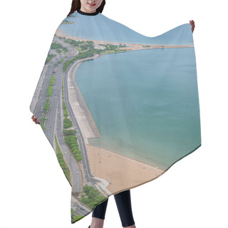 Personality  Lake Shore Of Chicago - Aerial View Hair Cutting Cape