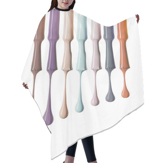 Personality  Wet Brushes With Variation Of Pastel Colors Isolated On White Hair Cutting Cape