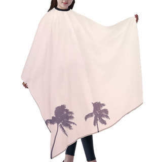 Personality  Twin Retro Palm Tree Silhouettes Hair Cutting Cape