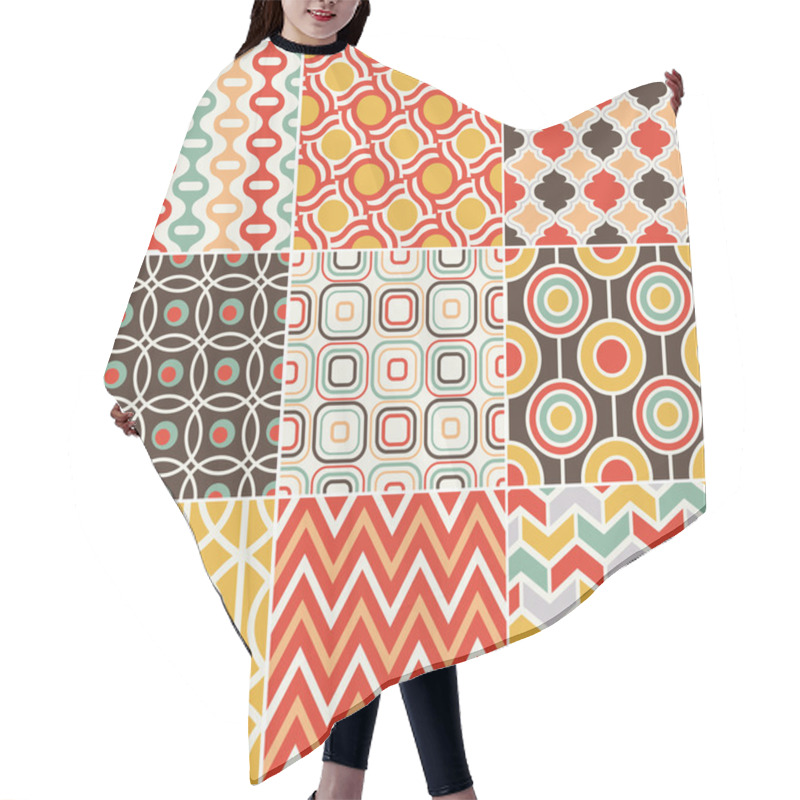 Personality  Seamless Retro Pattern Hair Cutting Cape