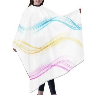 Personality  Set Of Color Abstract Wave Design Element Hair Cutting Cape