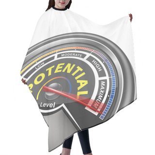 Personality  Vector Potential Conceptual Meter Indicator Hair Cutting Cape