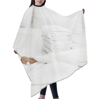 Personality  White Bathrobe On The Bed Hair Cutting Cape