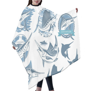 Personality  Marlin Fishing Icons Hair Cutting Cape
