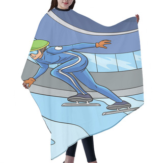 Personality  This Cartoon Clipart Shows A Speed Skating Illustration. Hair Cutting Cape