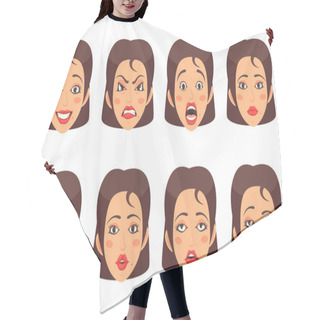 Personality  Woen Facial Gestures Set Hair Cutting Cape