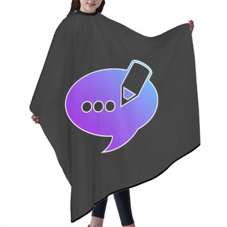 Personality  Blog Comment Speech Bubble Symbol Blue Gradient Vector Icon Hair Cutting Cape