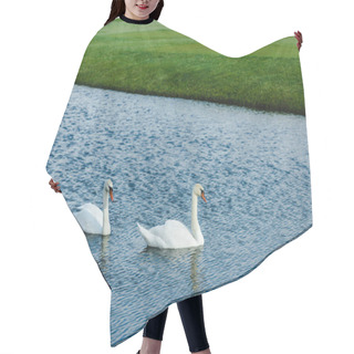 Personality  Swans Swimming In Pond  Hair Cutting Cape