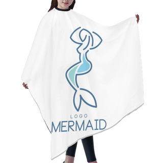 Personality  Mermaid Logo, Silhouette Of Mermaid For Badge, Invitation Card, Banner Vector Illustration On A White Background Hair Cutting Cape
