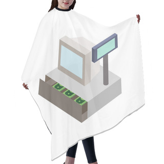 Personality  Sale Cash Register With Cash Drawer Icon Hair Cutting Cape