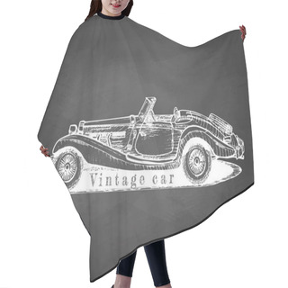 Personality  Vintage Convertible On Blackboard Hair Cutting Cape