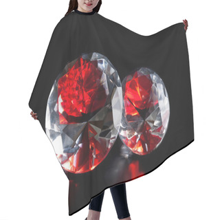 Personality  Shiny And Bright Two Rubies On Black Background Hair Cutting Cape