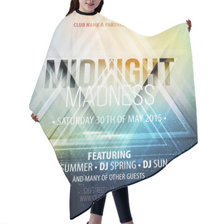 Personality  Midnight Madness Party. Template Poster. Vector Illustration Hair Cutting Cape