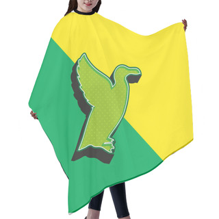 Personality  Bird Auk Shape Green And Yellow Modern 3d Vector Icon Logo Hair Cutting Cape
