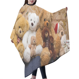 Personality  A Group Of Cute Teddy Bears Sitting Together On The Sofa Hair Cutting Cape