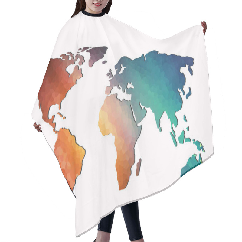 Personality  Roughly sketched out world map as global business concepts hair cutting cape