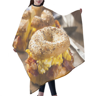 Personality  Hearty Breakfast Sandwich On A Bagel Hair Cutting Cape