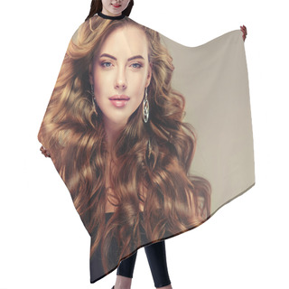 Personality  Girl With Long Curly Hair Hair Cutting Cape
