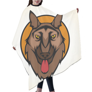 Personality  Vector Illustration Of A Dog Head Snapping Set Inside Circle. Hair Cutting Cape