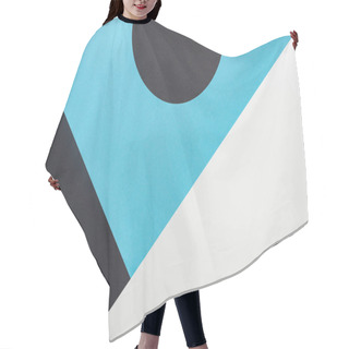 Personality  Top View Of Black, Blue And White Abstract Geometric Background Hair Cutting Cape