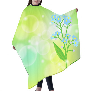 Personality  Card With Forget Me Not Flower On Sun Light Hair Cutting Cape