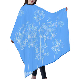 Personality  Vector Background With Dandelion. Hair Cutting Cape