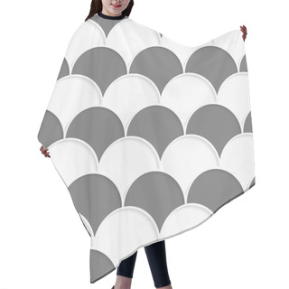 Personality  3D White And Gray Overlapping Half Circles In Rows Hair Cutting Cape