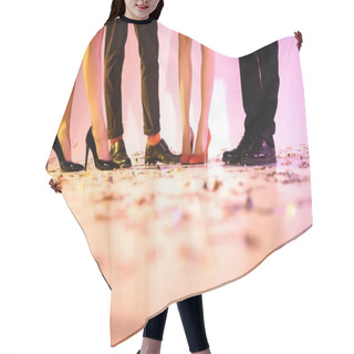 Personality  Legs Standing On Confetti Hair Cutting Cape
