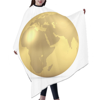 Personality  Gold Globe Side View Hair Cutting Cape