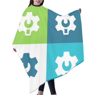 Personality  Admin Flat Four Color Minimal Icon Set Hair Cutting Cape