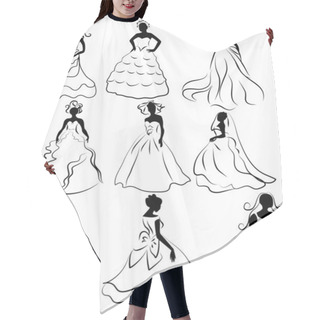 Personality  Kit Silhouette Of The Brides In Wedding Charge Hair Cutting Cape