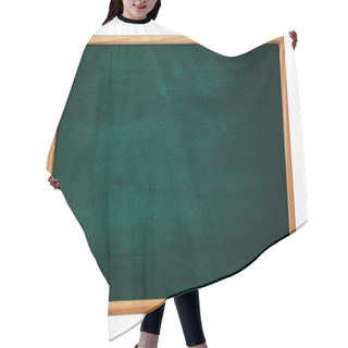 Personality  Empty Green Chalkboard Or School Board Background And Texture With Wood Frame, Education And Back To School Concept Idea. Hair Cutting Cape