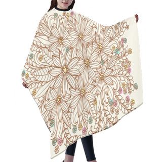 Personality  Hand Drawing Floral Doodles Hair Cutting Cape