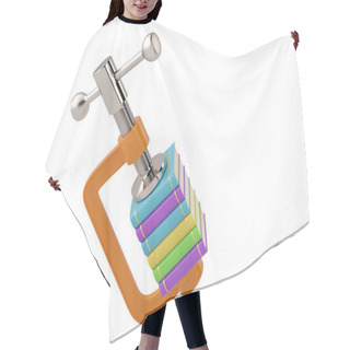 Personality  Books In G Clamp On White Background 3D Illustration Hair Cutting Cape