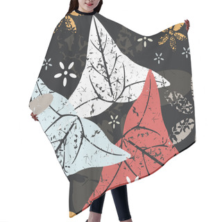 Personality  Contrast Seamless Pattern With Leaves And Flowers Hair Cutting Cape