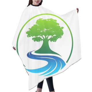 Personality  Olive Tree Logo Designs With Creeks Or Rivers Symbol Hair Cutting Cape