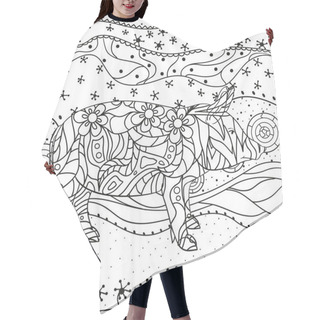 Personality  Illustration. Art Creation Hair Cutting Cape