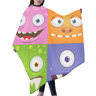 Personality  Set Of Funny Cartoon Expression Monsters Hair Cutting Cape