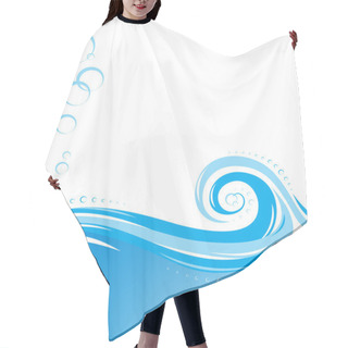 Personality  Aqua Waves Background Hair Cutting Cape
