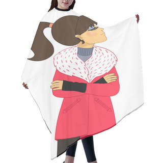 Personality  Haughty Girl With Head Up Hair Cutting Cape