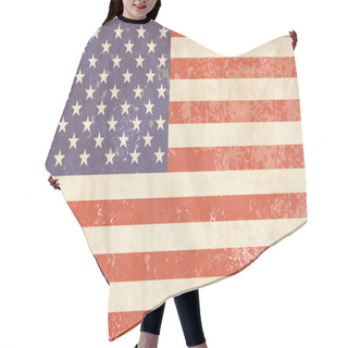 Personality  Vintage American Flag Hair Cutting Cape