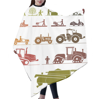 Personality  Agricultural Mechanization Icons.  Hair Cutting Cape