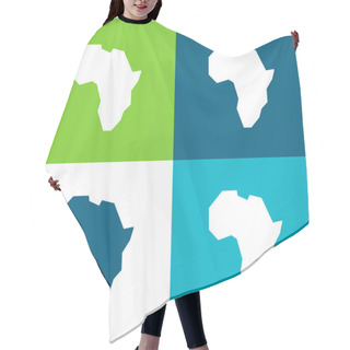 Personality  Africa Flat Four Color Minimal Icon Set Hair Cutting Cape