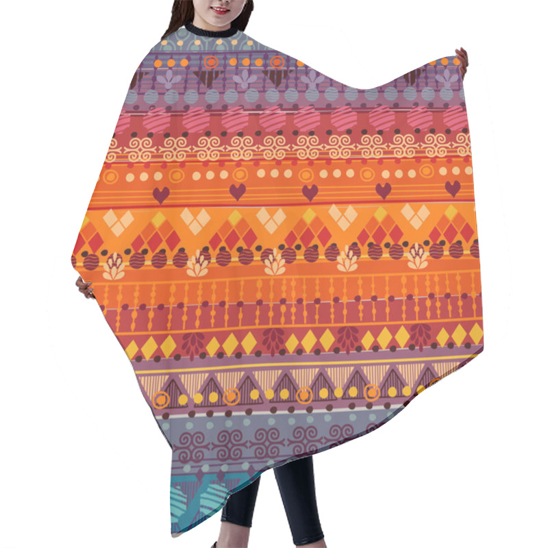 Personality  Tribal Seamless Pattern. Hair Cutting Cape