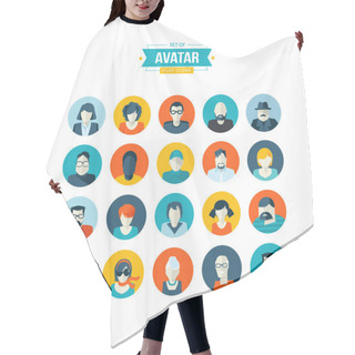 Personality  Set Of Avatar Flat Design Icons Hair Cutting Cape