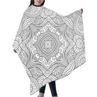 Personality  Vector Ethnic Hand Drawn Line Art Seamless Pattern Hair Cutting Cape